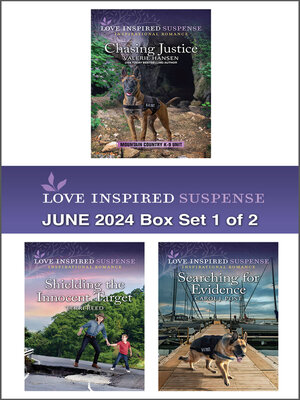 cover image of Love Inspired Suspense June 2024--Box Set 1 of 2/Chasing Justice/Shielding the Innocent Target/Searching For Evidence